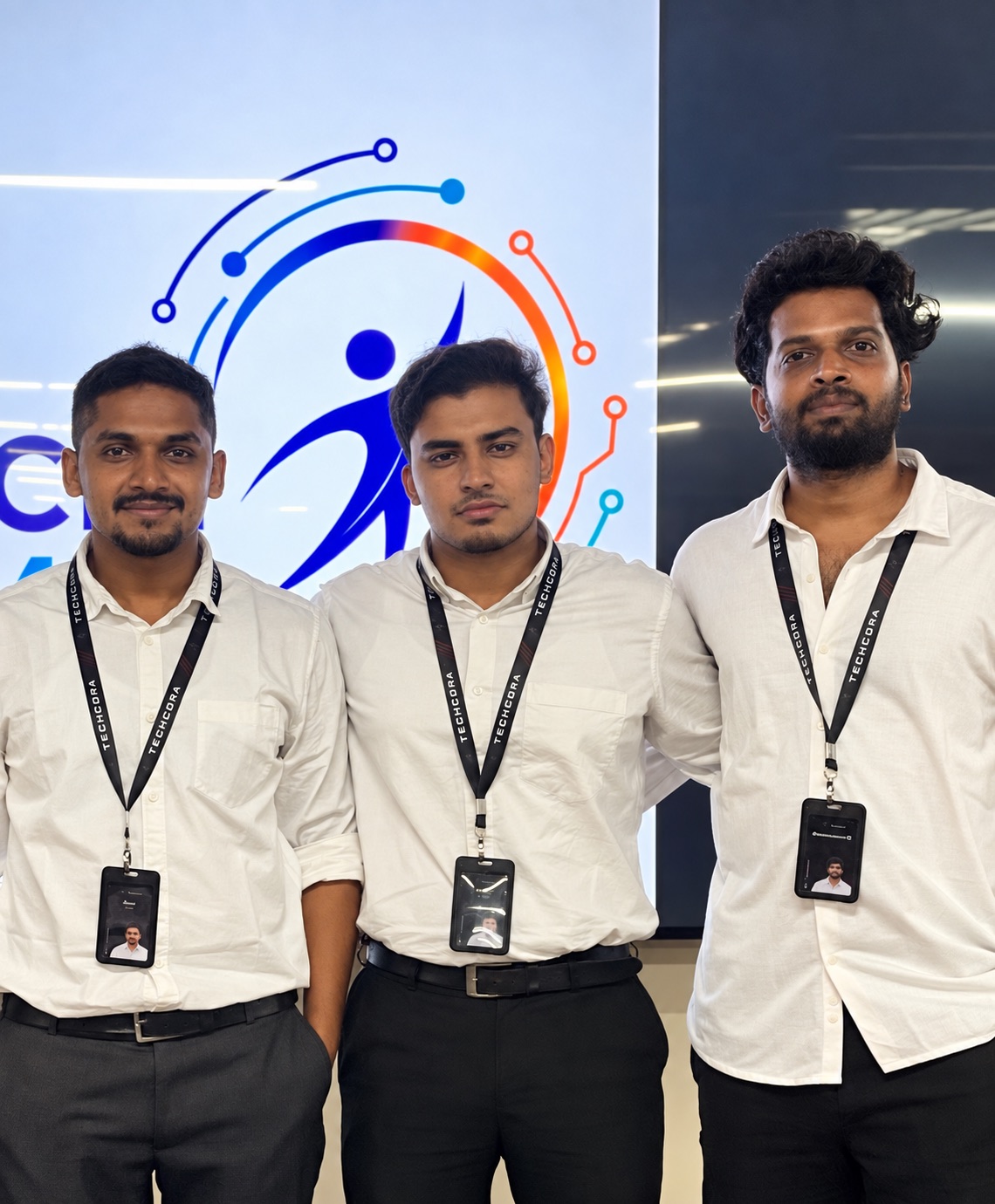Techcora team members in front of the SRM ACM SIGCHI logo